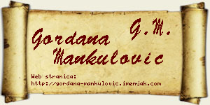 Gordana Mankulović vizit kartica